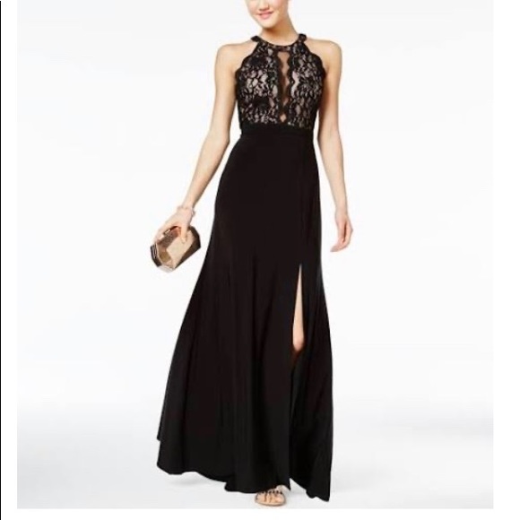 Morgan & Co sequined lace & solid Gow - Picture 2 of 9